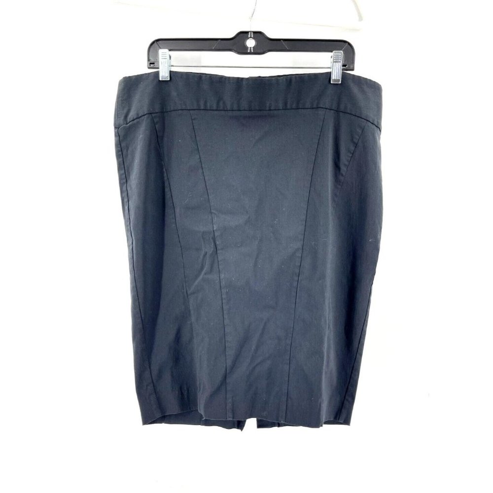 Torrid Women's Plus Black Stretch Pencil Skirt Pleated Slit Size 16